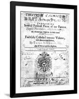 Title Page of Elias Ashmole's Theatrum Chemicum Britannicum, 1652-null-Framed Giclee Print