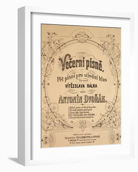 Title Page of Evening Songs-Antonin Leopold Dvorak-Framed Giclee Print