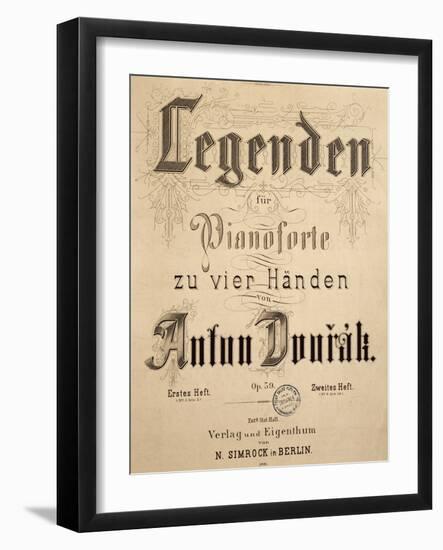 Title Page of Legends, Opus 59-Antonin Leopold Dvorak-Framed Giclee Print