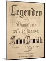 Title Page of Legends, Opus 59-Antonin Leopold Dvorak-Mounted Giclee Print