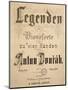 Title Page of Legends, Opus 59-Antonin Leopold Dvorak-Mounted Giclee Print