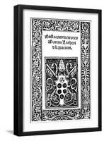 Title Page of Leo X's Papal Bull, 1520-null-Framed Giclee Print