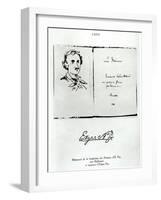 Title Page of "Les Poemes" by Edgar Allan Poe with a Portrait of the Author, 1888-null-Framed Giclee Print