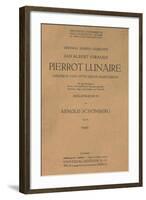 Title Page of Libretto for Pierrot Lunaire, 1912, Composition by Arnold Schonberg-null-Framed Giclee Print