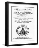 Title Page of Microscopium by Dutch Microscopist Anton Van Leeuwenhoek, 1708-null-Framed Giclee Print