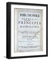 Title Page of Newton's Philosophiae Naturalis Principia Mathematica, 1687-null-Framed Giclee Print