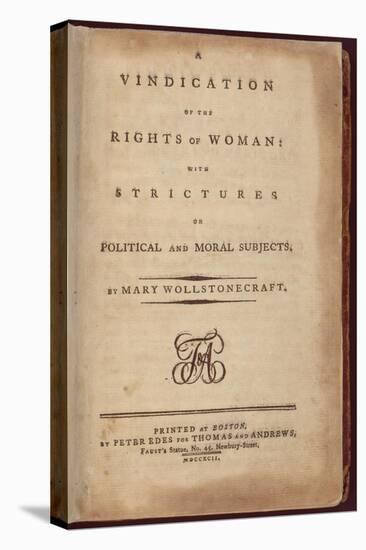 Title Page of One of the Earliest Feminist Works by Mary Wollstonecraft, 1792-null-Stretched Canvas