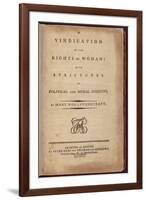 Title Page of One of the Earliest Feminist Works by Mary Wollstonecraft, 1792-null-Framed Art Print