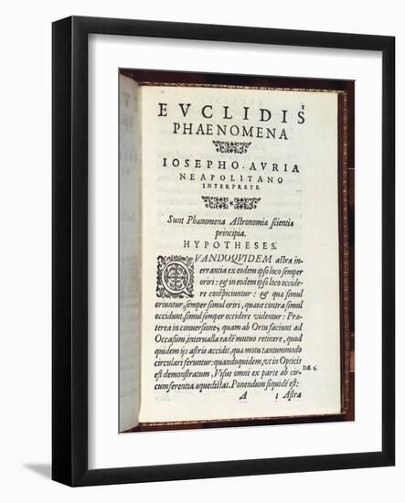 Title Page of Phaenomena-Euclid-Framed Giclee Print