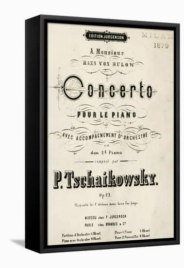 Title Page of Piano Concerto, Opus 23-Peter Ilyich Tchaikovsky-Framed Stretched Canvas