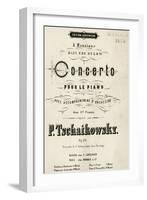 Title Page of Piano Concerto, Opus 23-Peter Ilyich Tchaikovsky-Framed Giclee Print