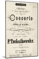 Title Page of Piano Concerto, Opus 23-Peter Ilyich Tchaikovsky-Mounted Giclee Print