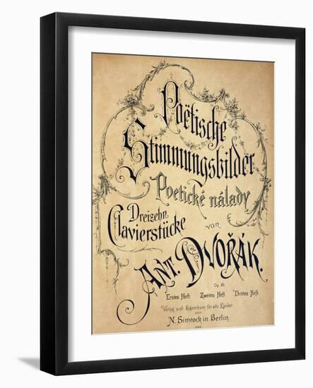 Title Page of Poetic Tone Pictures-Antonin Leopold Dvorak-Framed Giclee Print