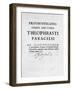 Title Page of Prognosticatio Eximii Doctoris Paracelsi, 1536-Theophrastus Bombastus von Hohenheim Paracelsus-Framed Giclee Print