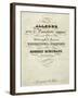 Title Page of Score for Allegro for Piano in B Minor, Opus 8-Robert Schumann-Framed Giclee Print