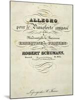 Title Page of Score for Allegro for Piano in B Minor, Opus 8-Robert Schumann-Mounted Giclee Print