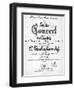 Title Page of Score for Concerto in G Major, Opus 44-Peter Ilyich Tchaikovsky-Framed Giclee Print