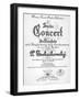 Title Page of Score for Concerto in G Major, Opus 44-Peter Ilyich Tchaikovsky-Framed Giclee Print