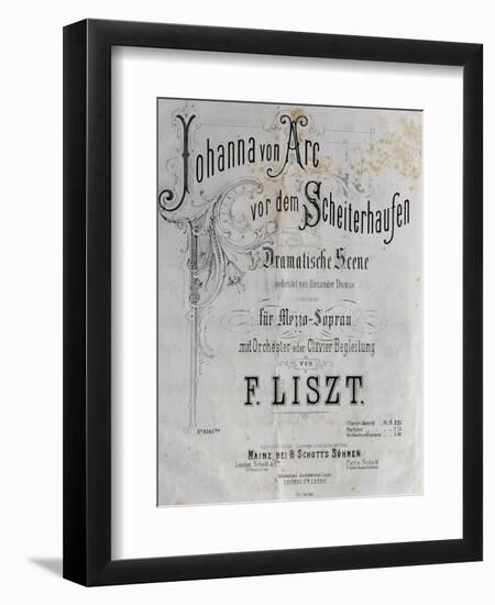Title Page of Score for Joan of Arc at Stake-Franz Liszt-Framed Premium Giclee Print