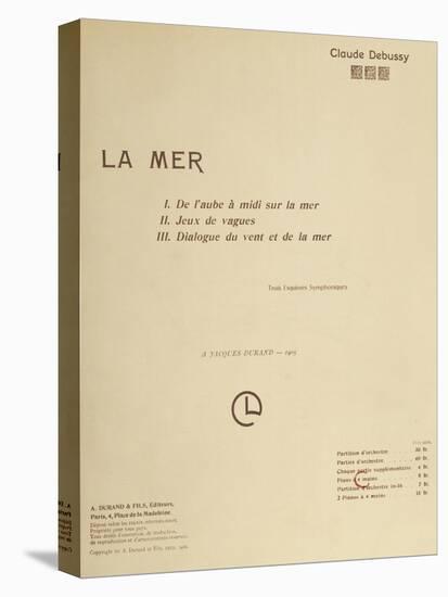 Title Page of Score for La Mer-null-Stretched Canvas