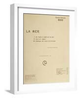 Title Page of Score for La Mer-null-Framed Giclee Print