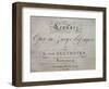 Title Page of Score for Leonore-Ludwig Van Beethoven-Framed Premium Giclee Print