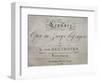 Title Page of Score for Leonore-Ludwig Van Beethoven-Framed Premium Giclee Print