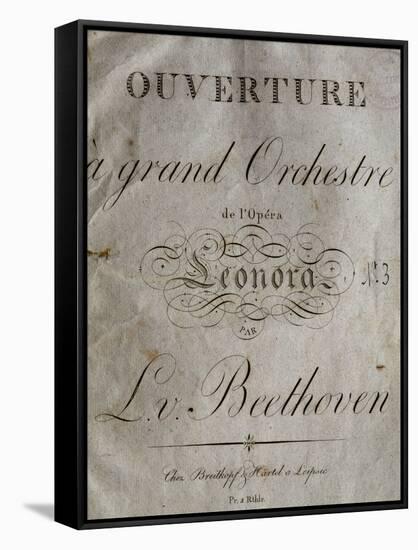 Title Page of Score for Overture to Leonore-Ludwig Van Beethoven-Framed Stretched Canvas