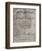 Title Page of Score for Overture to Leonore-Ludwig Van Beethoven-Framed Giclee Print