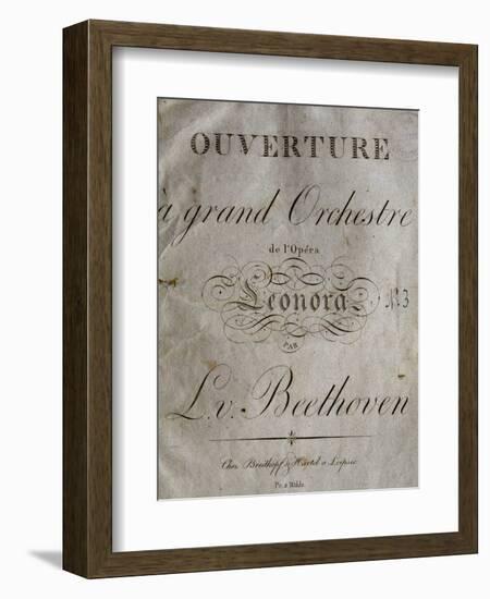 Title Page of Score for Overture to Leonore-Ludwig Van Beethoven-Framed Giclee Print