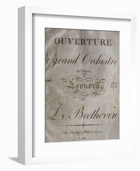 Title Page of Score for Overture to Leonore-Ludwig Van Beethoven-Framed Giclee Print