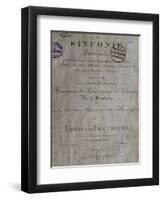 Title Page of Score for Pastoral Symphony No 6 in F Major, Opus 68-Ludwig Van Beethoven-Framed Giclee Print