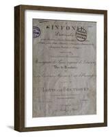 Title Page of Score for Pastoral Symphony No 6 in F Major, Opus 68-Ludwig Van Beethoven-Framed Giclee Print