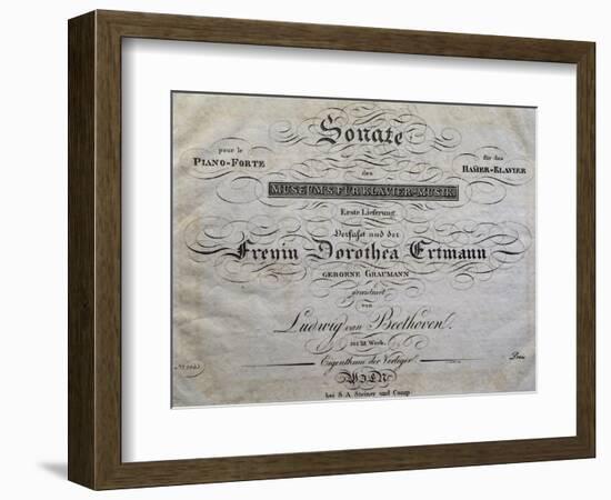 Title Page of Score for Piano Sonata-Ludwig Van Beethoven-Framed Giclee Print