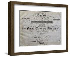 Title Page of Score for Piano Sonata-Ludwig Van Beethoven-Framed Giclee Print