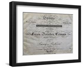 Title Page of Score for Piano Sonata-Ludwig Van Beethoven-Framed Premium Giclee Print