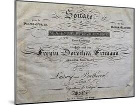 Title Page of Score for Piano Sonata-Ludwig Van Beethoven-Mounted Giclee Print