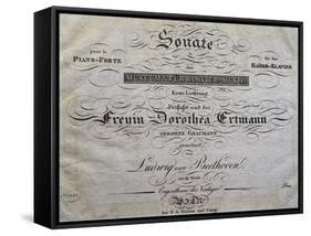 Title Page of Score for Piano Sonata-Ludwig Van Beethoven-Framed Stretched Canvas