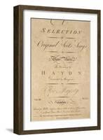 Title Page of Score for Scottish Folk Songs Set to Music by Franz Joseph Haydn-null-Framed Giclee Print