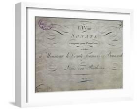 Title Page of Score for Sonata Appassionata-Ludwig Van Beethoven-Framed Giclee Print