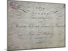 Title Page of Score for Sonata Appassionata-Ludwig Van Beethoven-Mounted Giclee Print
