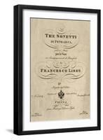 Title Page of Score for Three Sonnets of Petrarch-Franz Liszt-Framed Premium Giclee Print