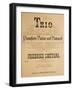 Title Page of Score for Trio for Piano, Violin and Cello, Opus 15-Bedrich Smetana-Framed Giclee Print