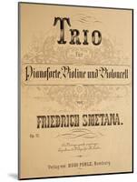 Title Page of Score for Trio for Piano, Violin and Cello, Opus 15-Bedrich Smetana-Mounted Giclee Print