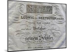 Title Page of Score for Variations on Theme Written for Archduke Rudolph-Ludwig Van Beethoven-Mounted Giclee Print