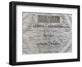 Title Page of Score for Variations on Theme Written for Archduke Rudolph-Ludwig Van Beethoven-Framed Premium Giclee Print