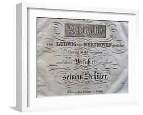 Title Page of Score for Variations on Theme Written for Archduke Rudolph-Ludwig Van Beethoven-Framed Giclee Print