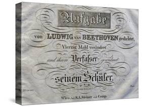 Title Page of Score for Variations on Theme Written for Archduke Rudolph-Ludwig Van Beethoven-Stretched Canvas