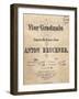 Title Page of Score for Vier Graduale-Anton Bruckner-Framed Giclee Print