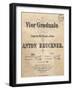 Title Page of Score for Vier Graduale-Anton Bruckner-Framed Giclee Print